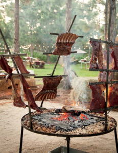 Argentinian grill at Whisper Creek Farm. Photographer Amy Mikler.
